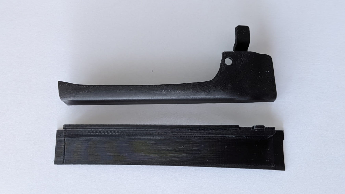 MGB / MGB GT Front filler panels X2 (Indicator / Blinker side light panel, Rubber to chrome bumper conversion)